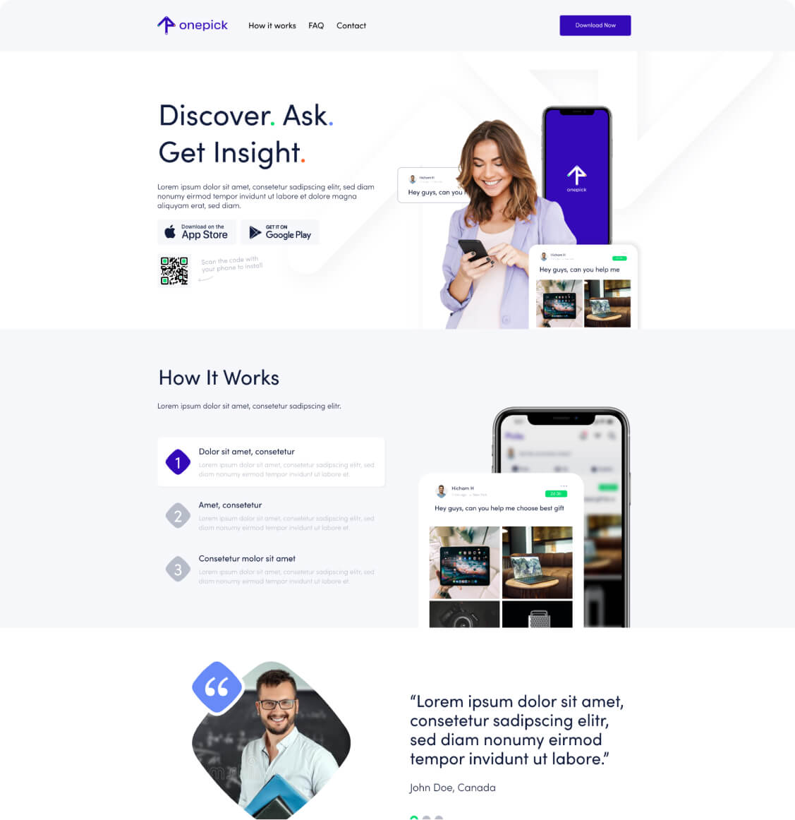Nos projets 2 Onepick – UI/UX et site web créés par Iceberg.ma