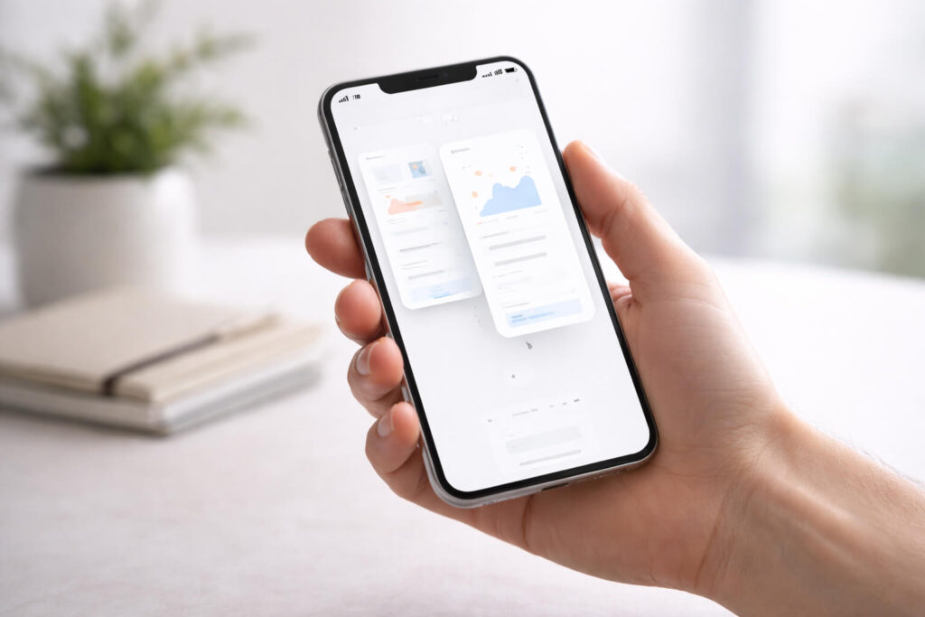 UI UX design app user flow mapping concept with connected screens