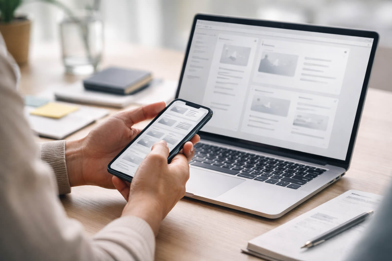 UI and UX Design 4 UI and UX design hero with abstract user journey path of interface cards